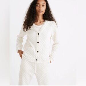 Madewell (Re)Sourced Quilted Crop Cardigan Sweatshirt